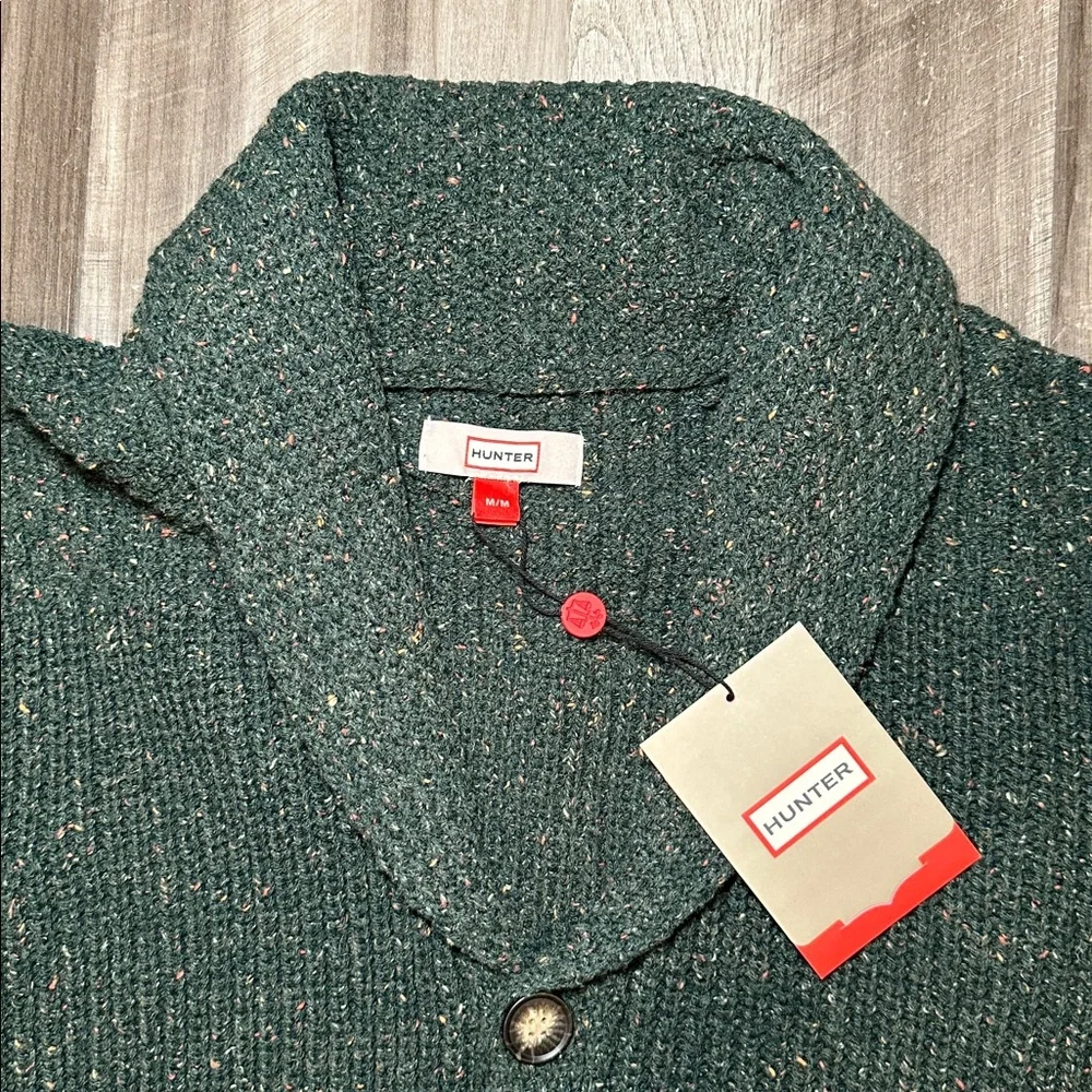 Hunter Shawl Collar Hunter Green Cardigan Sweater - Medium - Picture 5 of 7